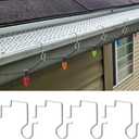 120 Pcs Christmas Gutter Light Hooks, Stainless Steel Christmas Gutter Clips, Outdoor Mesh Light Hanger Hook for Xmas Halloween Holiday Party Hanging Decoration