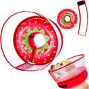 Inflatable Dog Cone Collar for Large Medium Small Dogs, Soft Dog Donut Collar Adjustable Recovery Cone for Pets After Surgery, Extra Enhanced Anti-Licking Guard Shield for Pets (ML, Strawberry)