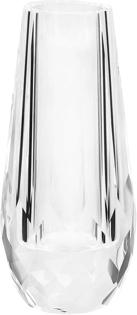 Crystal Flower Bud Vase Decorative Vase for Home or Dinner Table Outline Dimensions W3.1 x H7.1 with Gift Box
