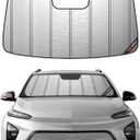 Windshield Sun Shade for Chevy Bolt EUV 2022-2023,Front Window Sunshade,Blocks UV Rays,Windshield Sunshade Cover Warm Weather Keep Your Seat Cooler (Metallic)