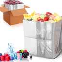 ABC PACK & SUPPLY 5 Pack Silver Foil Insulated Box Liners 8 x 8 x 8 inches. Shipping Boxes for Frozen Food, Odorless Insulated Containers. Leakproof Cold Shipping Boxes for Frozen Fish, Meat