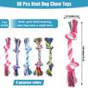 Qianyu 50 PCS Puppy Chew Toy Knot Rope Dog Toys Dental Dog Teething Chew Ropes Multi Color Cotton Interactive Toys Chewers Supplies for Small and Medium Dogs Pet Boredom
