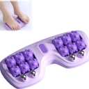 Portable Double Foot Massage Roller,Plantar Fasciitis Relief, Dual Foot Acupressure Therapy for Stress Relief and Improved Circulation, Portable Reflexology Tool for Home and Office Use (Purple)