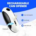 Rechargeable Electric Can Opener, One-Touch, Smooth Edge, USB-C Fast Charge, for Seniors, White
