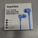 Joymiso Tangle Free Earbuds for Kids Women Small Ears with Case, Comfortable Lightweight in Ear Headphones, Flat Cable Ear Buds Wired Earphones with Mic and Volume Control for Cell Phone Laptop (Blue)