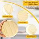 Jetec 4 Pieces Wooden Round Plaque Unfinished Natural Wood Circles for Crafts DIY Coaster Base Painting Projects Gifts Home Decor(5 Inch)