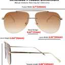 Trendy Rimless Women Aviator Sunglasses Fashion Frameless Pilot Sun Glasses Shades Unisex (Faded Brown)