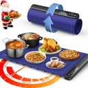 Warming Mat for Food, Food Warming Trays with 4 Temperature Levels 8 Seconds Heating Tech, Silicone Electric Warmer for Parties Buffet, Christmas Gifts for Women