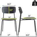 Sidanli Stackable Chairs Set of 4, Waiting Room Chairs with Metal Legs and Ergonomic Plastic Seat, Stacking Office Chairs for Conference Reception Church Banquet, Black