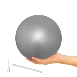 9 Inch Exercise Pilates Ball Mini Exercise Barre Ball for Yoga,Stability Exercise Training Gym Anti Burst and Slip Resistant Balls Physical Therapy Improves Balance, Core Strength (Silver)