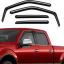 in-Channel Rain Guards Compatible with Ford F150 2015-2025, Extra Durable Side Window Deflectors, 2020 2021 2022 2023 2024 2025 F150 Wind Deflectors Rain Guard Black - 4 PCS