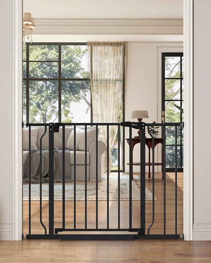 Baby Gate Auto Close, 29"-40" Dog Gate Indoor for Stairs & Doorways
Pressure Mounted Adjustable Pet Gate Indoor, Easy Walk Through No Drilling Child Gate for Baby & Pet Stroller Friendly, Black