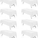 BRILLMAX 8 Pack White Tablecloths 60 x 126 Inch for 8ft Rectangle Tables - 150 GSM Polyester Fabric, 15" Standard Drop, Water, Stain & Wrinkle Resistant Cloth Cover for Wedding Banquet Dining Buffet
