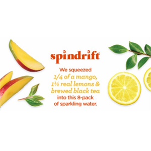Spindrift Mango Black Tea Sparkling Water Cans - 8 pk / 12 fl oz, 3 Packs Total. 10/21/2025