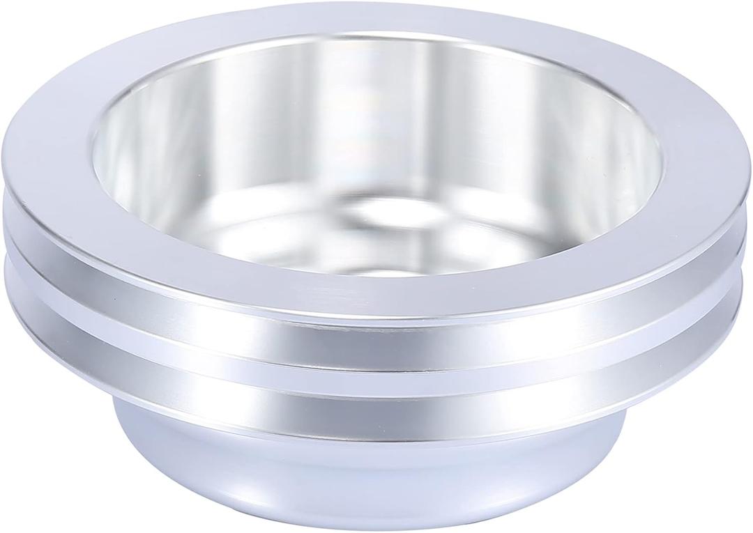 X AUTOHAUX Vehicle Crankshaft Pulley Long Water Pump Double Groove Crank Pulley for Chevy SBC 350 Engine