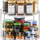 2 Tier Non-Skid Acrylic Lazy Susan Turntable Organizer - Rotating Spice Rack - Spinning Organization Tray for Kitchen, Pantry, Countertop, Closet, Bathroom, Vanity, Medicine Cabinet Organizing, 11''