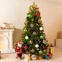 DIYDEC 18pcs Christmas Balls Ornament 2.4 Inch Glittering Hanging Xmas Balls for Tree Decoration Swirl Candy Cane Elf Balls Red Green Plastic Christmas Baubles for Home Indoor Holiday Party Decor (6cm)