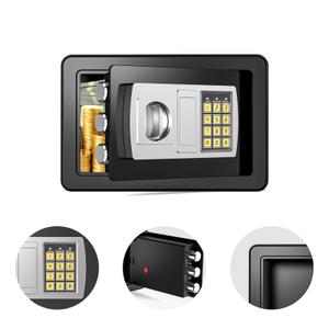 MLJ 0.45 Cu.ft Small Safe Box with Key, Mini Money Box, Hidden Digital Home Safe, Suitable for Home, Office or Company (No Coin Slot)