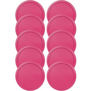 Replacement Lids fits Pyrex 4-Cup Glass Food Storage Container Bowls, 6-Inch Plastic Round Lids Covers for Pyrex 7201-PC, Airtight & Leakproof (10-Pack, Fuchsia)