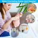 MECHEER Crochet Hooks 12 Sizes Crochet Hook Set, 51 Pack Yarn Crochet Kit for Beginners, Knitting Needles with Ergonomic Handles for Arthritic Hands, Crochet Needle Kit with Blue Case for Crocheters