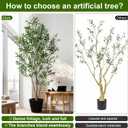 Large Faux Olive Tree Tall Artificial Trees with Pot Indoor Outdoor Realistic Floor Fake Plastic plantas for Modern Home Living Room Office Corner Farmhouse Fake Olives Plants Decor Housewarming Gift (7ft)