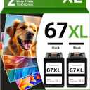 TOKYOINK 67XL Black Ink Cartridge Replacement for HP 67 Ink XL HP67 HP67XL (Black,2 Pack) Compatible for DeskJet 2855e 2827e 2800e 4255e 2755e 2700e 2852e 2700 4155e 2734e Envy 6000 6055e 6400 Printer