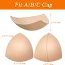Geyoga 12 Pairs Women Triangle Bra Insert Removable Sports Bra Pads Inserts Women Replacement Pad (Beige, Size: Medium)