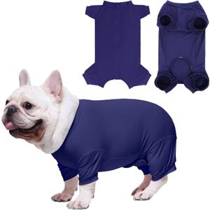 Dog Surgery Recovery Suit After Spay, Blue Dogs Surgical Recovery Suit, Highly-Stretchy Dog Onesie, Pet After Surgery Wear Substitute E-Collar & Cone