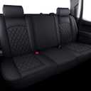 Aierxuan Back Seat Covers Compatioble with Chevy Silverado GMC Sierra Pickup Custom Fit 2007-2026 1500 2500HD 3500HD Crew Double Extended Cab Waterproof Leather Split Bench (Rear Seat/Black)
