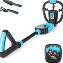 Kids Metal Detector for Boys & Girls 4-10, 1lb-Metal Detector Lightweight for Kids, Adjustable Stem from 23.6" to 28.3", 4"-Depth, Waterproof Metal Detector with Shovel Rake