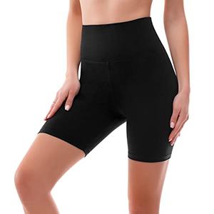SINOPHANT High Waisted Women Biker Shorts - 6” Buttery Soft Elastic Tummy Control Shorts for Gym, Yoga, Workout(L-XL,Black)