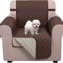 U-NICE HOME Recliner Chair Covers Reversible Chair Cover Pet Covers for Dogs with Elastic Straps Water Resistant Diamond Quilted (23''Recliner Small, Coffee/Beige)