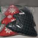 Lanpn Christmas Tree Pillows Set of 2, Christmas Decoration Winter Soft Cute 3D Shaped Xmas Tree Throw Cushion with Snowflake for Sofa Bedroom Xmas Decor (16x18 inch, Red & Green)