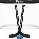 Premier Sports  Knee Hockey Set  Complete 2-Player Indoor Kit with (1) Mini Goal, (2) Mini Sticks, and (2) Foam Balls