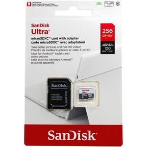 SanDisk Micro SD 256GB UHS-I Class 10 Memory Card with Adapter - SDSQUNR-256G-GN6TA