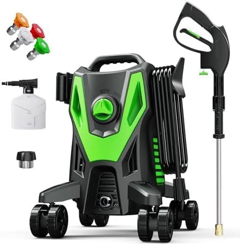 Pressure Washer -4800PSI with Anti-Tipping, 35FT Power Cord,Power Washer for Cars Fences Driveways Patios Home