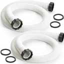 2 Pack 1.5 x 59 Inch Pool Pump Hose for Above Ground Pools Compatible with Intex Pool Hose Replacement Coleman Pool Hose Replacement Sand Filters Saltwater Systems - White