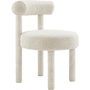 Modway EEI-6387-IVO Toulouse Boucle Fabric Dining Chair, Ivory