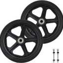 Woogim 2PCS Black Rollator Front Wheel Replacement 6.69" Rubber Replacement Wheelchair Wheels Wheelchair Non Slip Walker Front Wheels for Walker