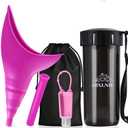 Female Urination Device Portable Female Urinal for Women to Pee Standing Up, Foolproof Womens Pee Funnel, She Pee Wee Cup for Car (Fuchsia, bottle)