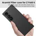 Sisyphy Aramid Fiber Case for Samsung Galaxy Z Fold 6 Compatible with MagSafe, Black 1500D with Carbon Fiber Texture, Super Slim Protective Cover Skin, Soft Touch Sturdy Durable Snap-on Back Cover