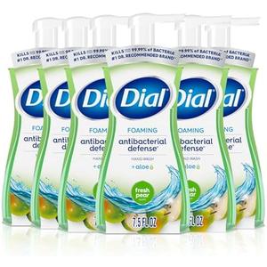 Dial Antibacterial Foaming Hand Wash, Fresh Pear, 7.5 fl oz Pack of 6)