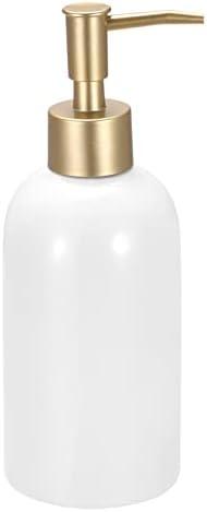 Uxcell Soap Dispenser-14Oz Ceramic Dish Hand Soap Dispenser with Pump for Kitchen Bathroom, White 2Pcs White