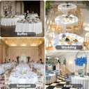 8 Pack White Round Tablecloth 120 Inch White Table Cloth Stain and Wrinkle Resistant Reusable and Washable Polyester Fabric Table Covers for Buffet Wedding Party and Banquet