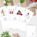2 x Christmas Cards With Envelopes & Matching Stickers, 20 Pack, 10 Personalized Designs, 4" X 6",Funny Boxed Christmas Greeting Cards,Happy Holiday Xmas Card