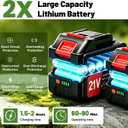 Cordless Weed Wacker Electric Eater Battery Powered, 21V 4 in 1 Lightweight Portable Stringless Weed Trimmer x 2 Battery Operated, Grass Trimmer/Brush Cutter/Lawn Edger with Wheels for Garden Yard