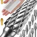 10 Pcs Carbide Burr Set 1/8" Shank w/ 2 Collets Compatible with Dremel Bits Rotary Tools Attachment Kit Rasp Drill File Accessories Metal Wood Stone Steel Grinding Carving Cutting Polishing