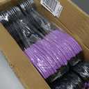 BAGAIL Plastic Hangers 50 Pack with Non-Slip Design,0.2 Inches Thick, 360Swivel Hook Space Saving Organizer for Bedroom Closet,Shirts,Pants(Purple- S Shaped)