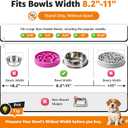 LOOBANI Elevated Dog Bowl Stand: Fits for Bowls Width 8.2"-11" (Without Bowls) Adjustable Width Anti-Slip Raised Dog Bowl Stand Food Feeder for Large Adult, Seniors, Older, Arthritis Dogs Black Large