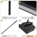 Leumoi 12 Pcs Dust Pans with Long Handle Set 36.6 Inch Commercial Dust Pan with Comb Large Plastic Stand up DustPans for Outdoor Indoor Restaurant Home Office Floor Cleaning (Black)